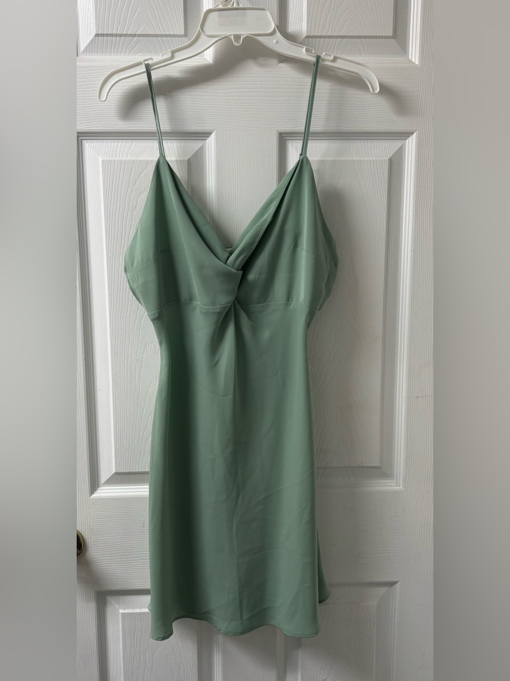 Abercrombie and Fitch Mini Sage Green Spaghetti Strap Slip Dress Party Cocktail